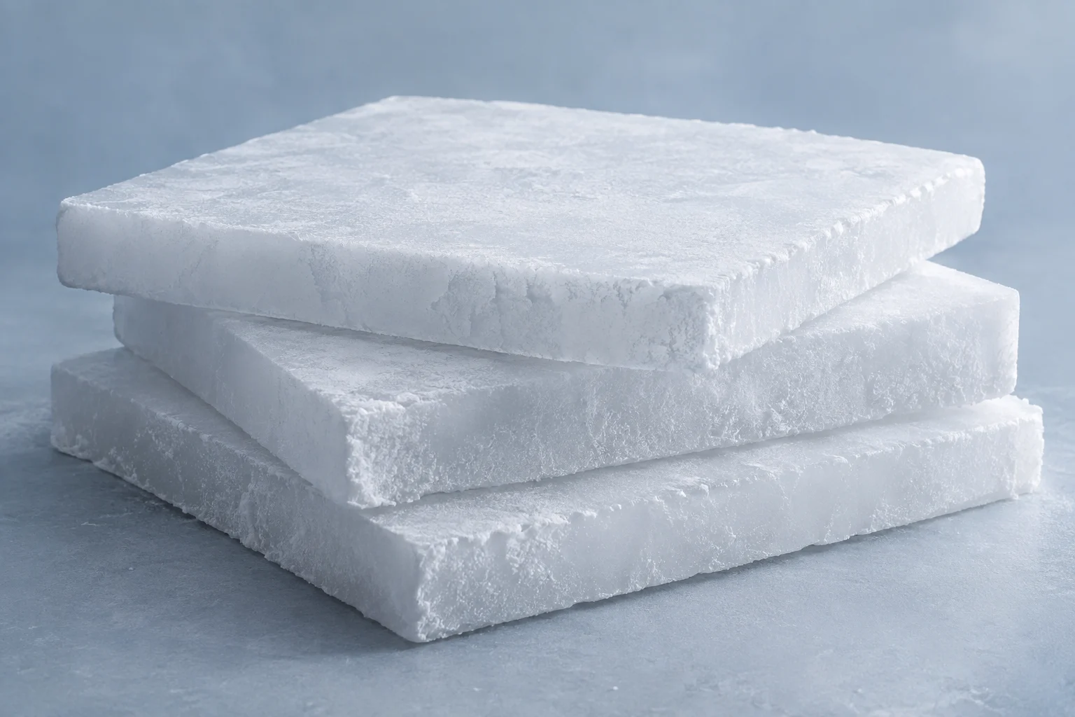 Dry ice slices product presentation
